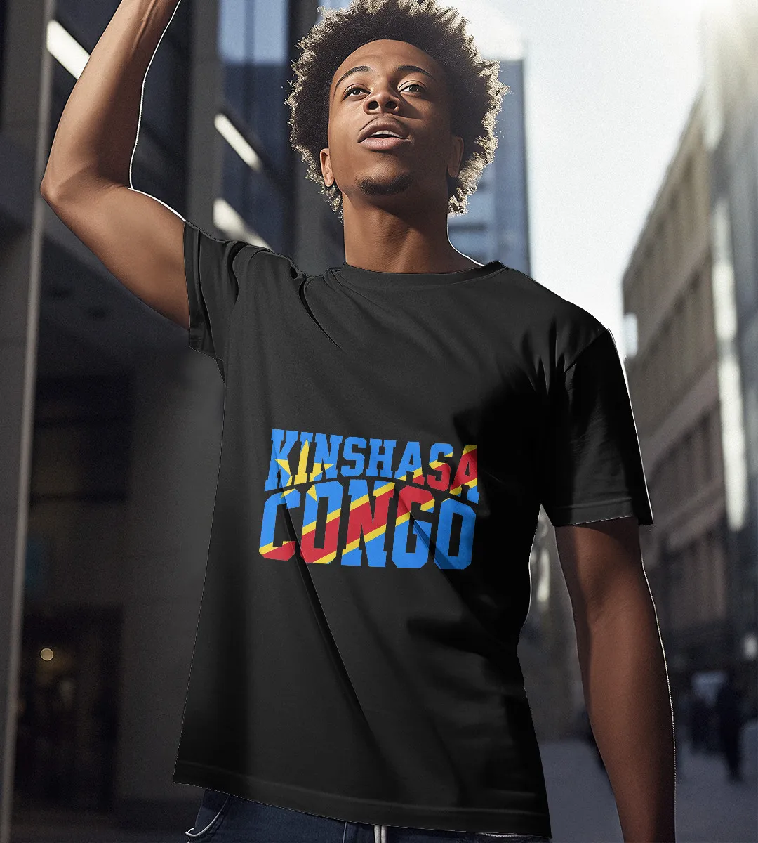 1sttheworld T-Shirt - Drc Congo Pride Of Africa Kinshasa T-Shirt Black A35