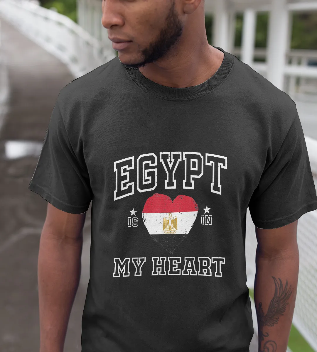 1sttheworld T-Shirt - Egypt Is In My Heart Proud Flag Athletic Souvenir T-Shirt Black A35