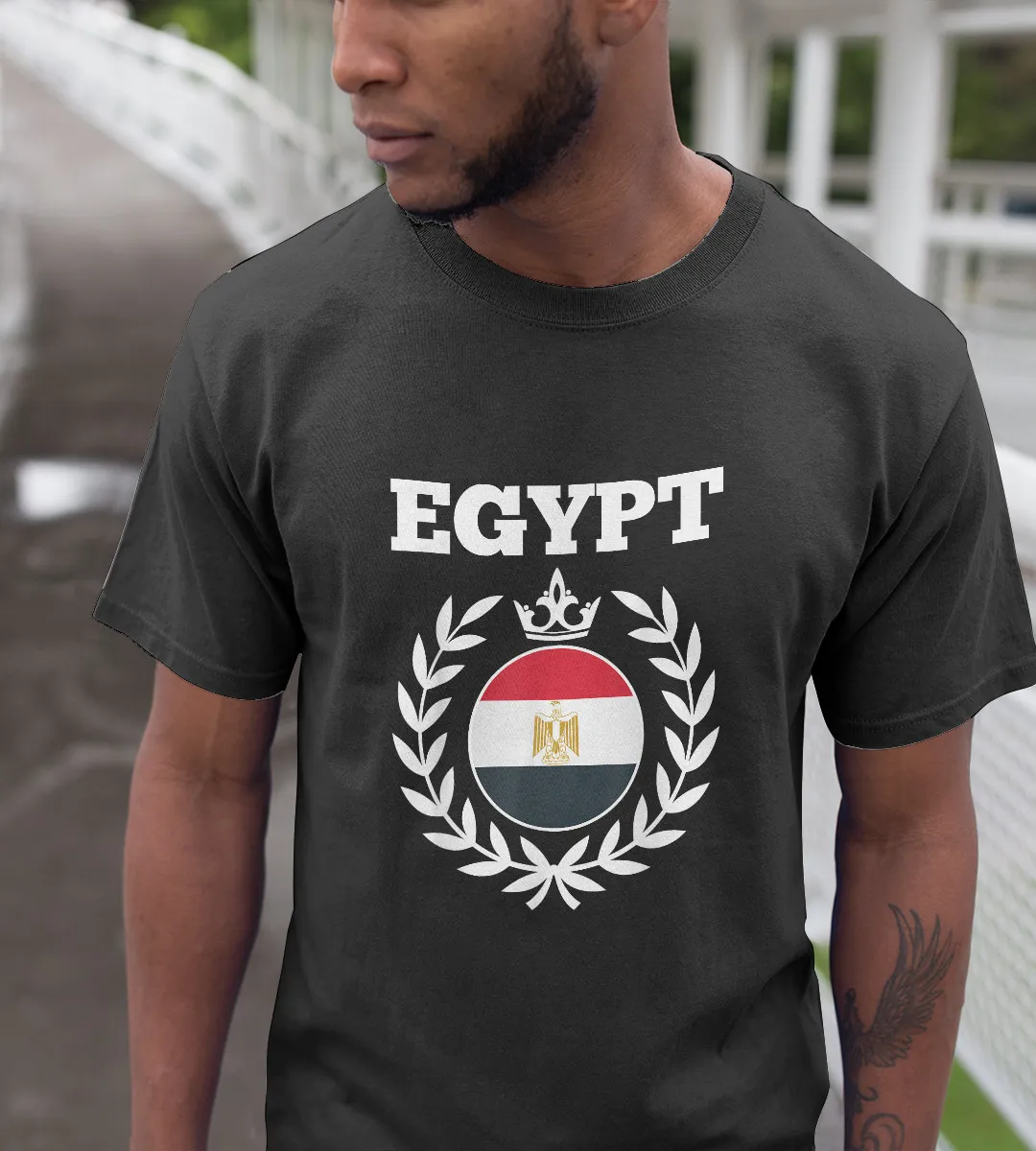 1sttheworld T-Shirt - Egypt Shape Cirle Flag T-Shirt Black A35