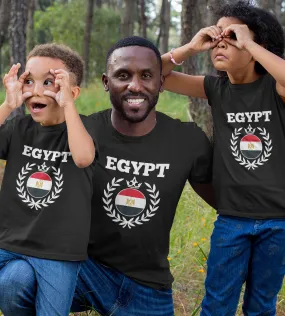 1sttheworld T-Shirt - Egypt Shape Cirle Flag T-Shirt Black A35