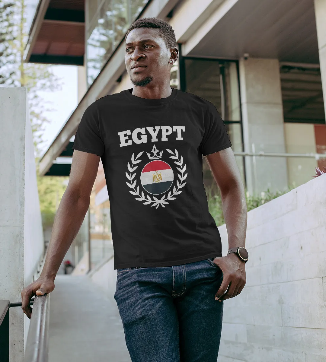 1sttheworld T-Shirt - Egypt Shape Cirle Flag T-Shirt Black A35