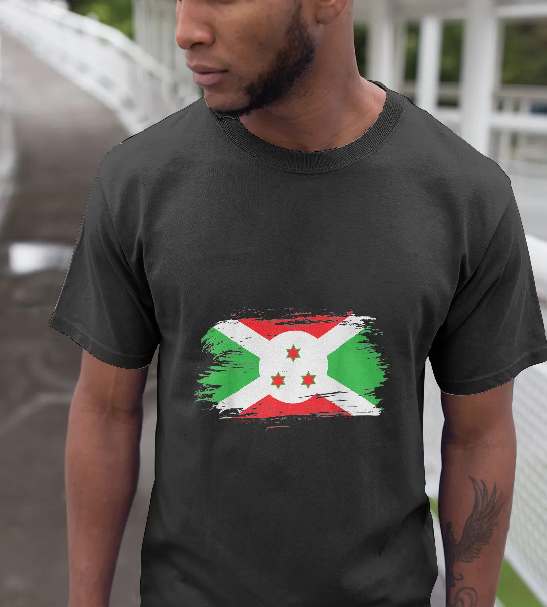 1sttheworld T-Shirt - Flag Symbol  I love Burundi T-Shirt Black A35