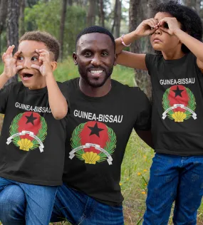 1sttheworld T-Shirt - Guinea Bissau Emblem National Pride Design T-Shirt Black A35