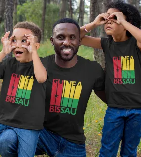 1sttheworld T-Shirt - Guinea Bissau Flag Vintage T-Shirt Black A35