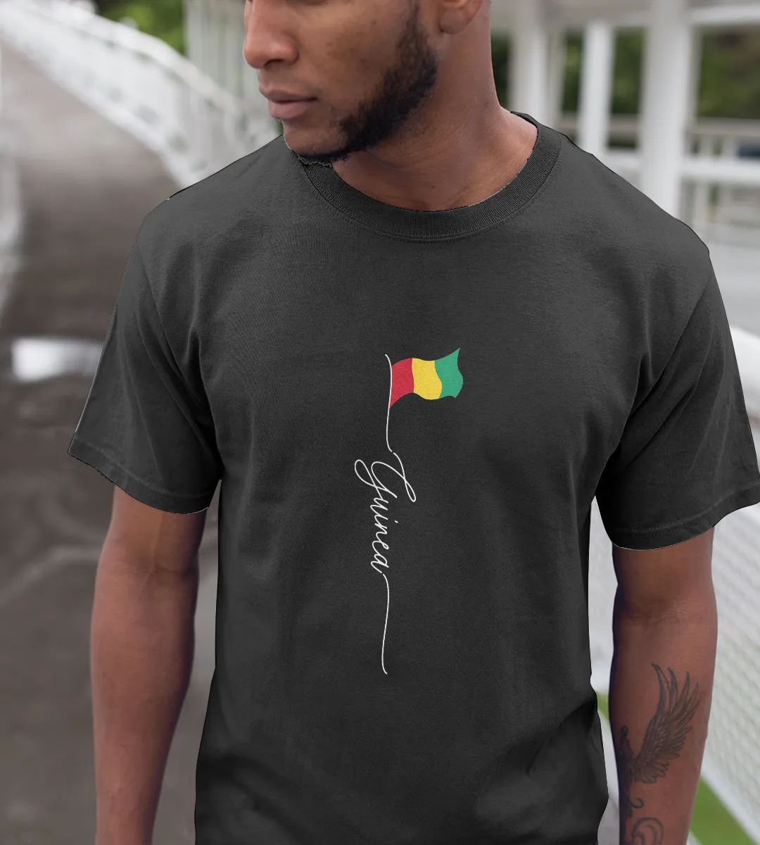 1sttheworld T-Shirt - Guinean Patriotic Flag T-Shirt Black A35