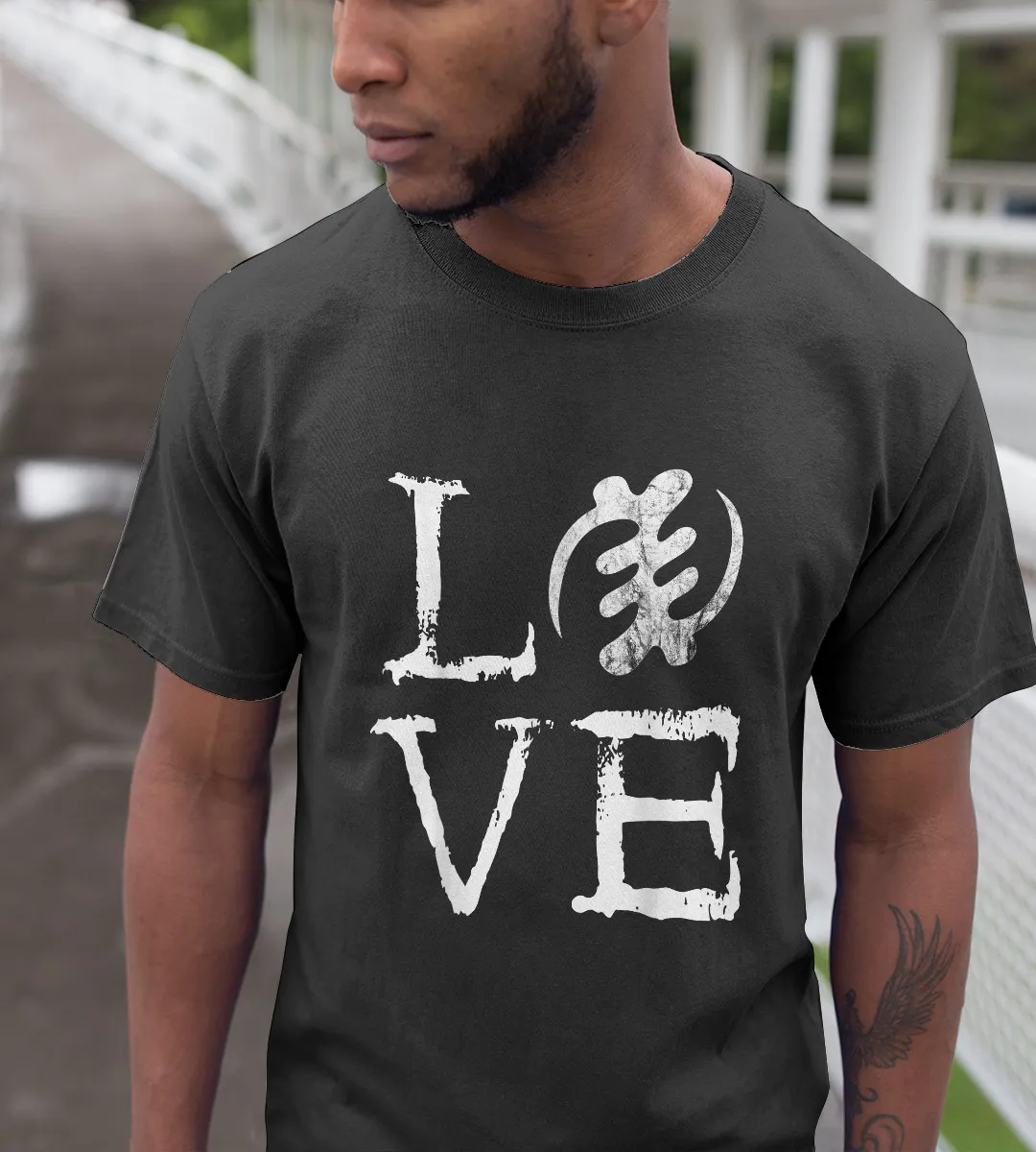 1sttheworld T-Shirt - Gye Nyame Adinkra Symbol Love T-Shirt Black A35