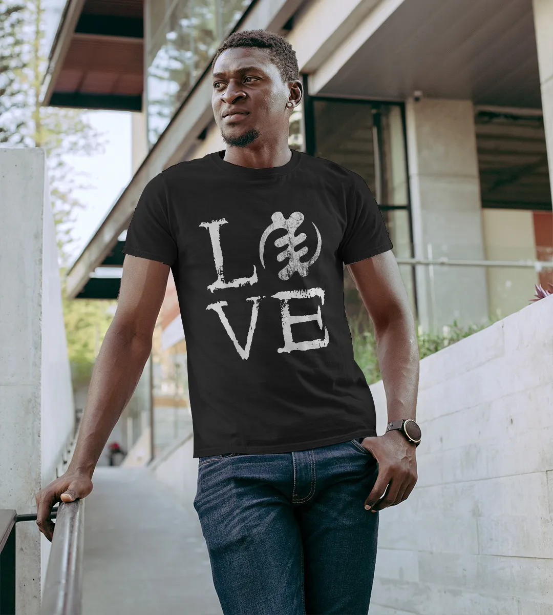 1sttheworld T-Shirt - Gye Nyame Adinkra Symbol Love T-Shirt Black A35