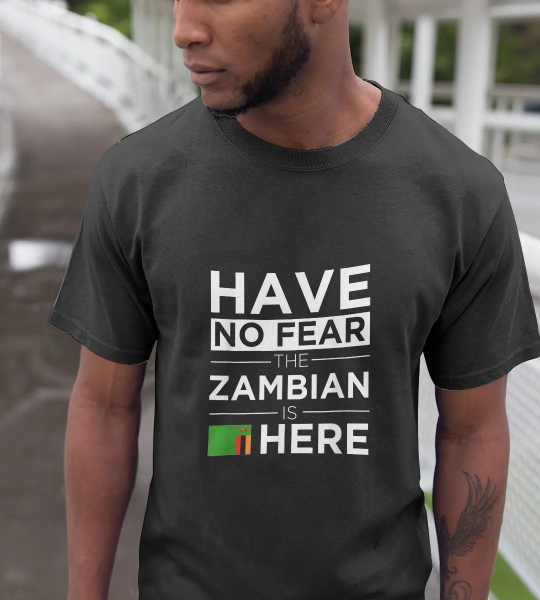 1sttheworld T-Shirt - Have No Fear The Zambian is here Pride African T-Shirt Black A35