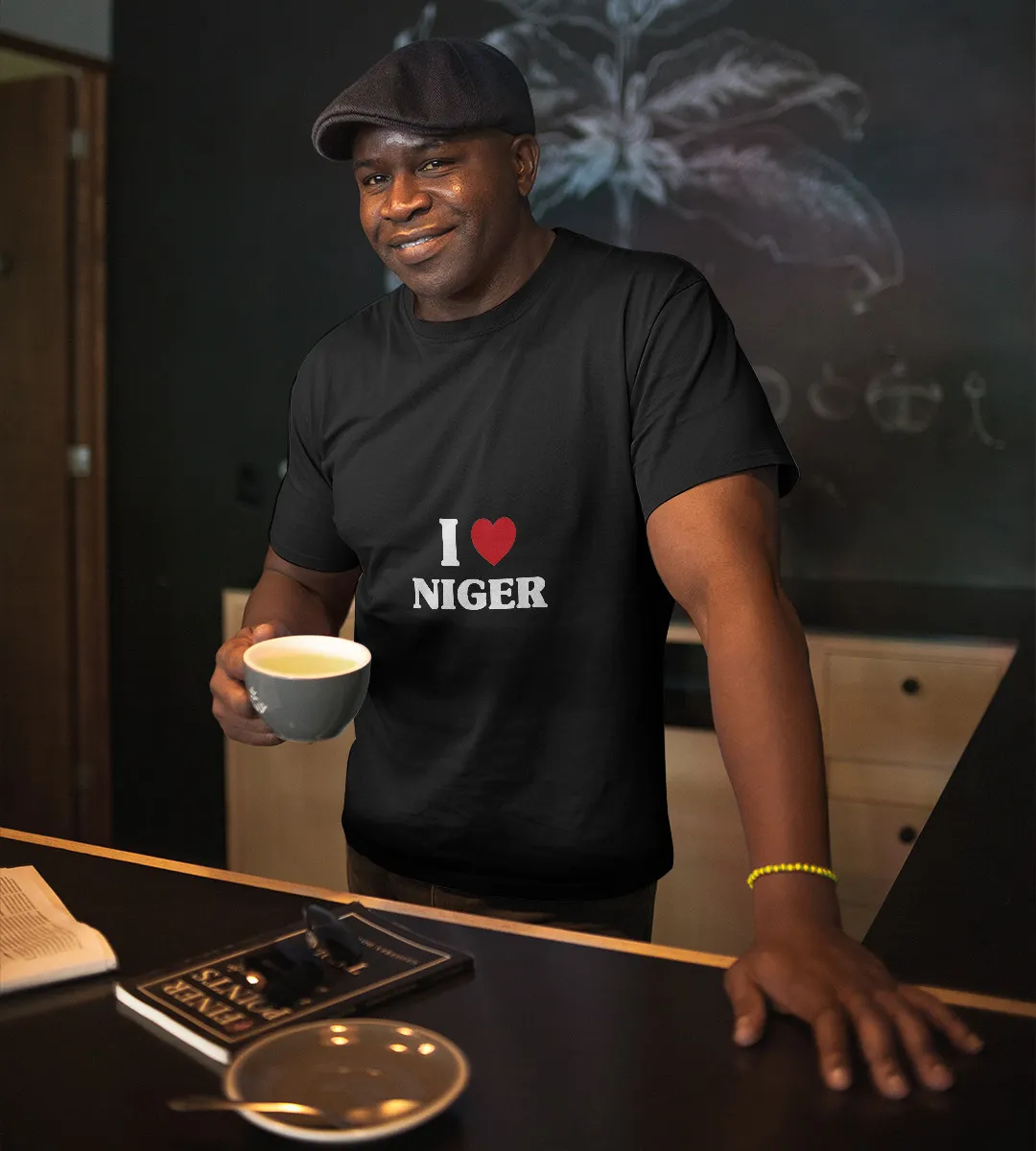 1sttheworld T-Shirt - I Love Niger T-Shirt Black A35