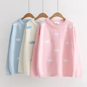 3 COLORS KOREAN CLOUDS KNIT SWEATER BY21188