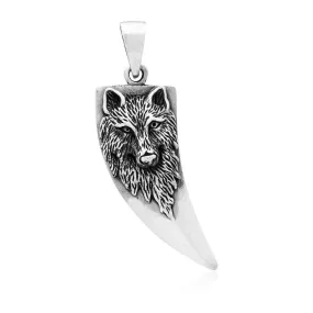 925 Sterling Silver Wolf Tooth Viking Necklace