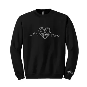 ADULT Long Sleeve Sweatshirt - Mama Heart