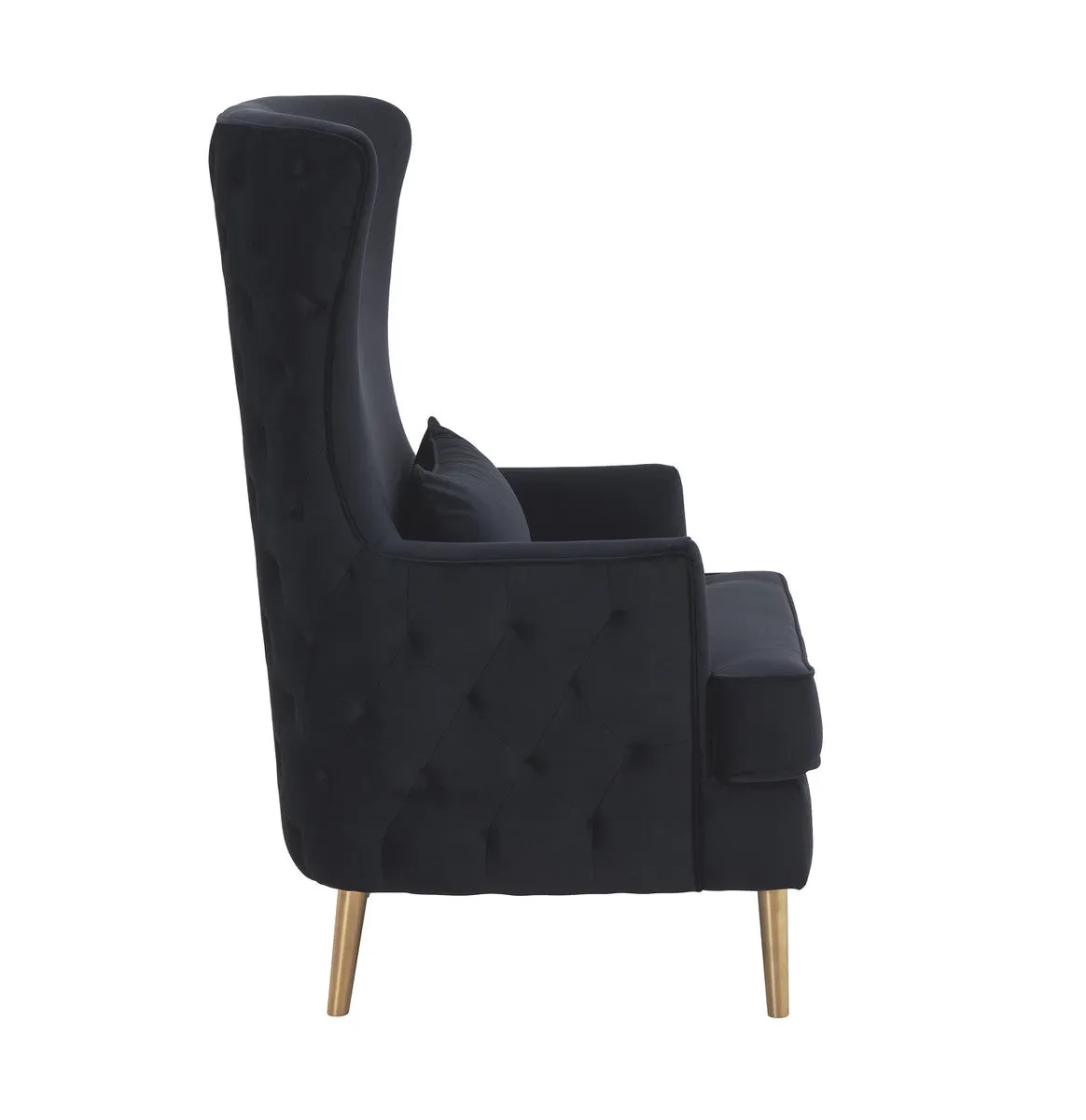 ALINA BLACK TALL TUFTED BLACK CHAIR