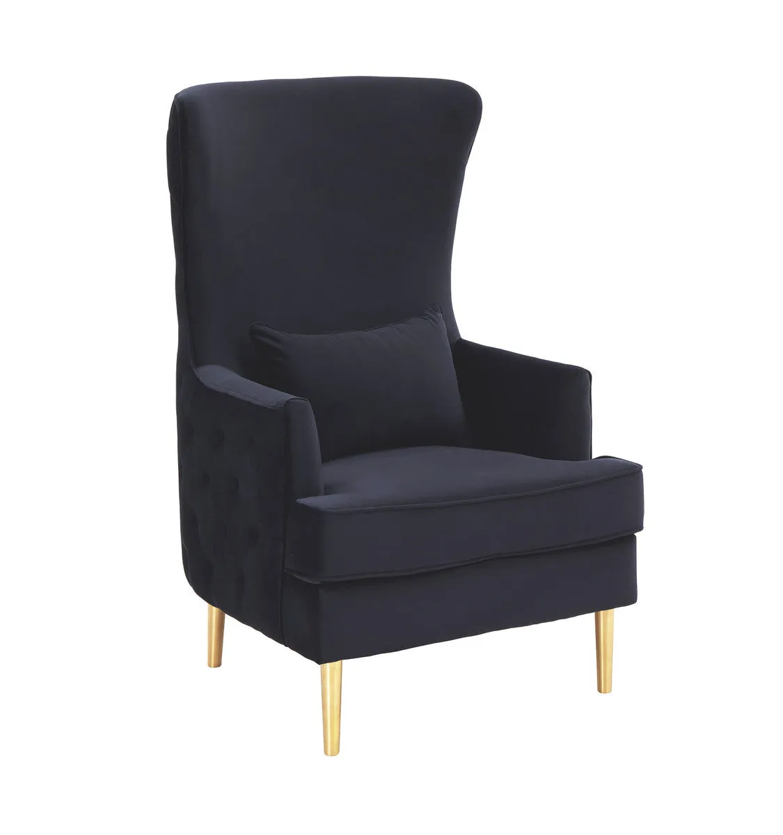 ALINA BLACK TALL TUFTED BLACK CHAIR