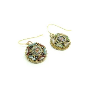 Antique Victorian Italian Micro-mosaic Drop Earrings