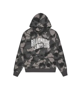 A/O CAMO PRINT ARCH LOGO POPOVER HOOD - BLACK