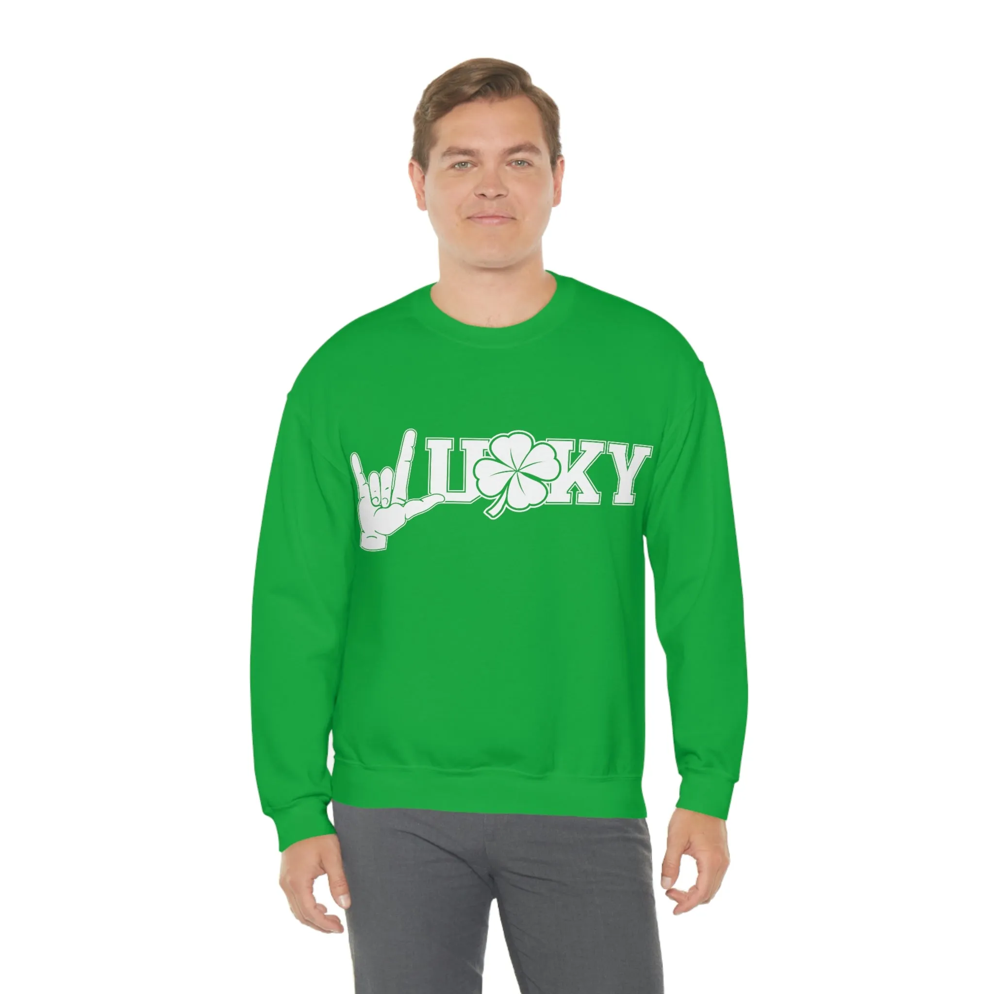 ASL Lucky Clover Unisex Crewneck Sweatshirt