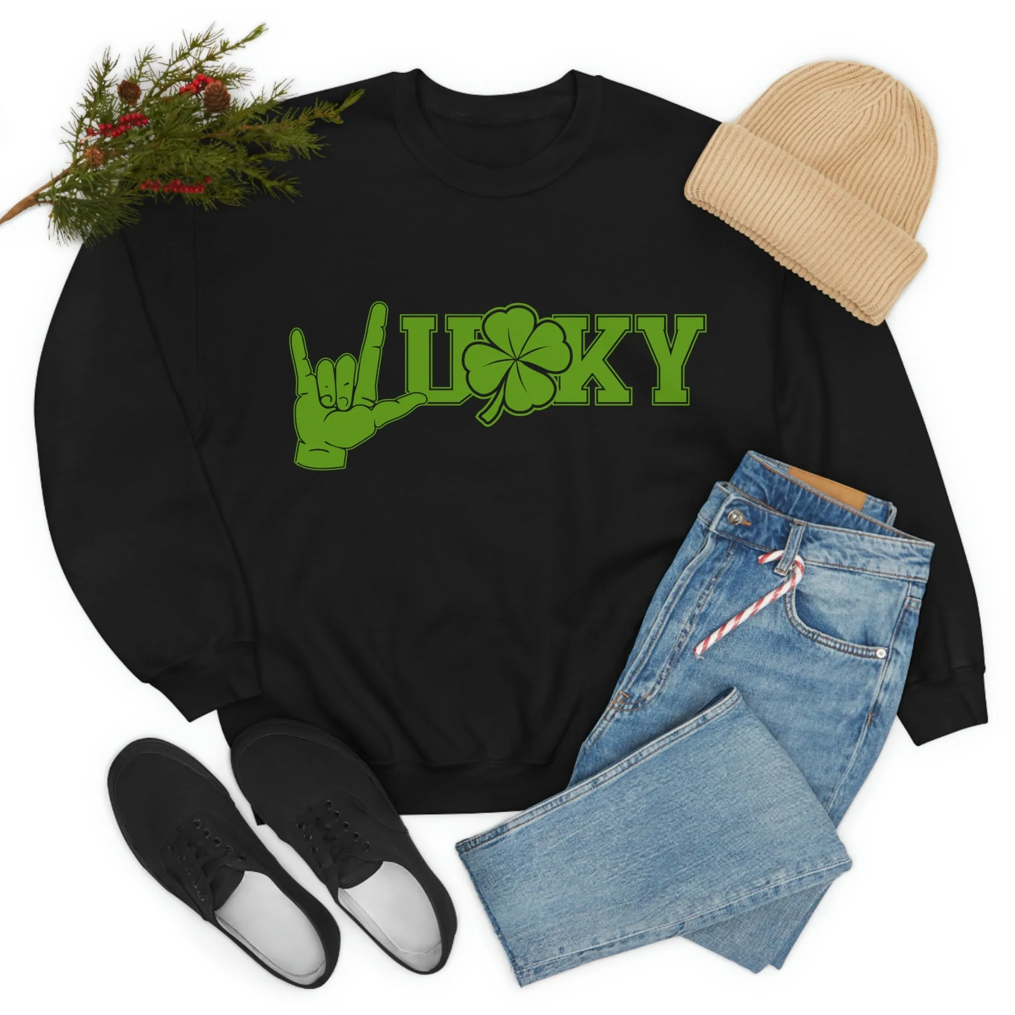 ASL Lucky Clover Unisex Crewneck Sweatshirt