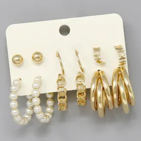 Assorted Stud & Hoop Earring Set