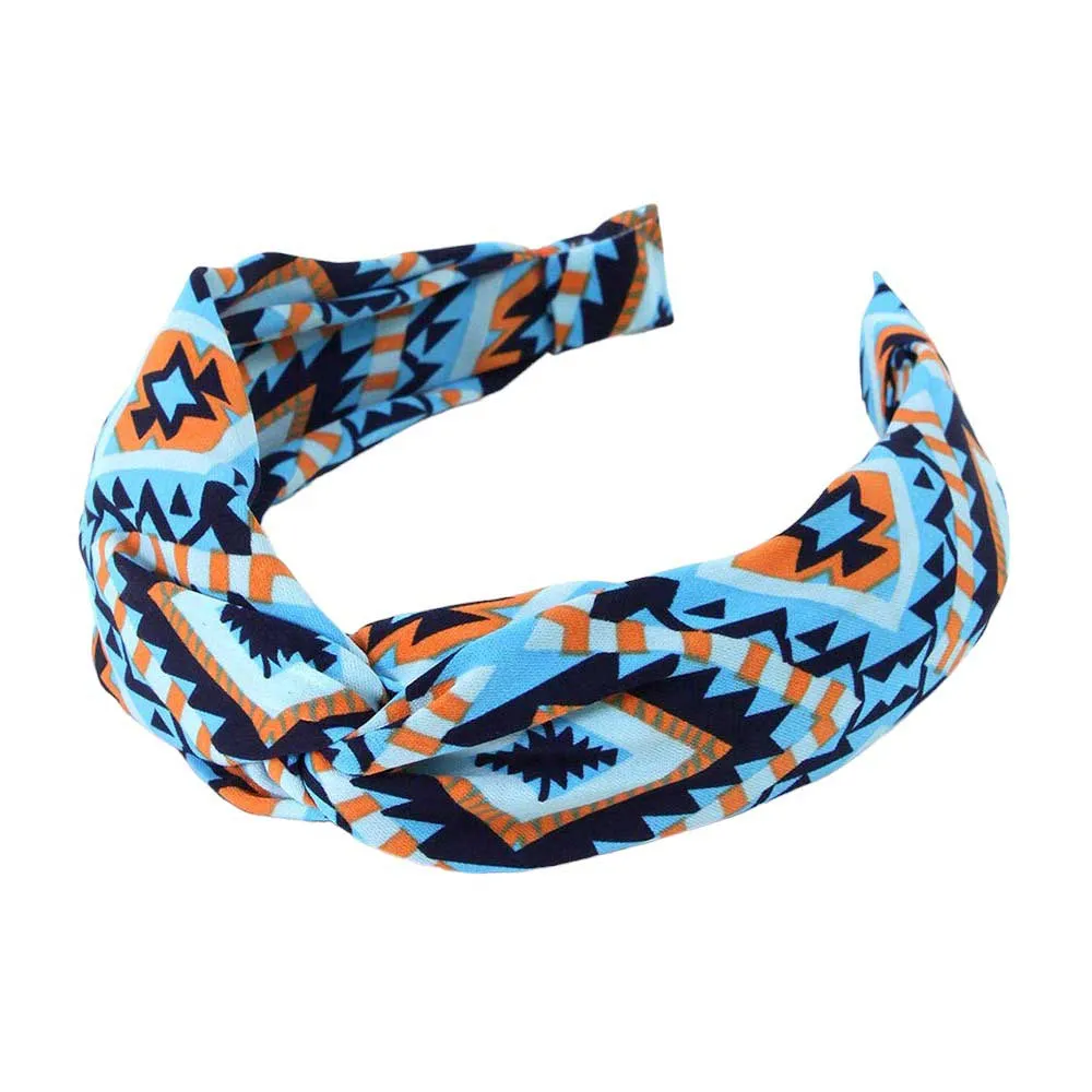 Aztec Patterned Twisted Headband