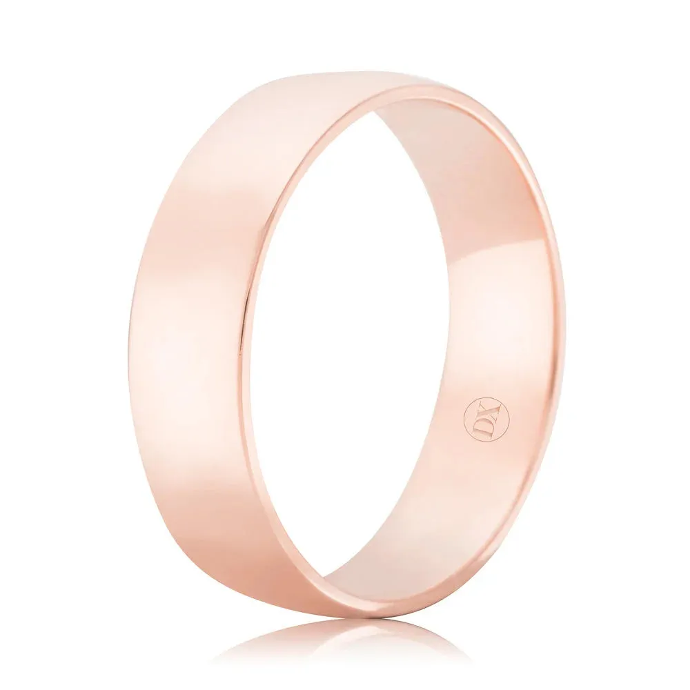 Barrel 6mm - 9ct Rose Gold