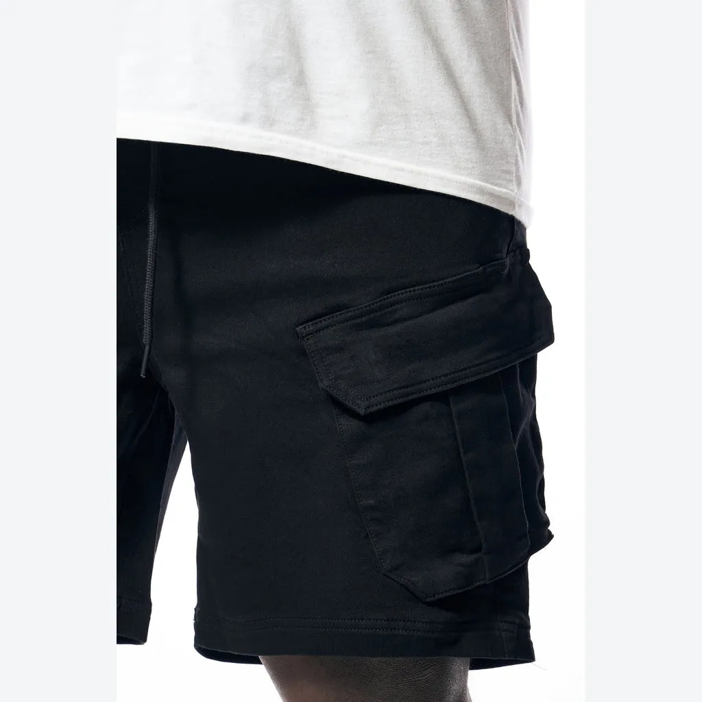 Big and Tall - Essential Knit Twill Cargo Shorts - Black