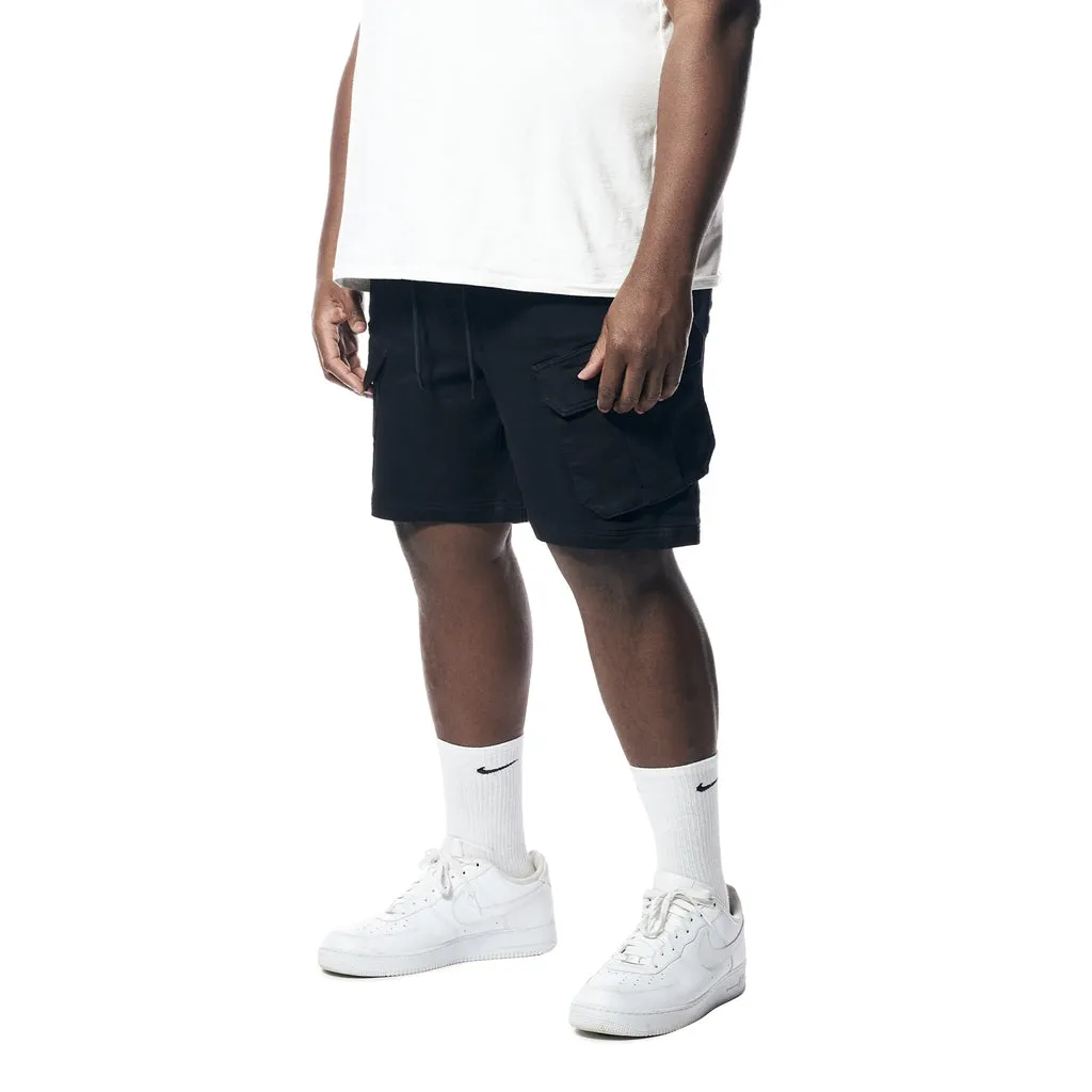 Big and Tall - Essential Knit Twill Cargo Shorts - Black