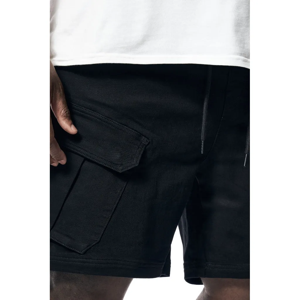 Big and Tall - Essential Knit Twill Cargo Shorts - Black