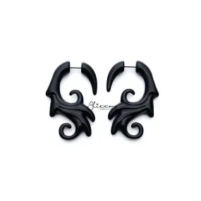 Black Acrylic Fake Ear Expander Tapers