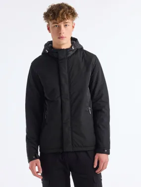 Black Hooded Puffer Jacket