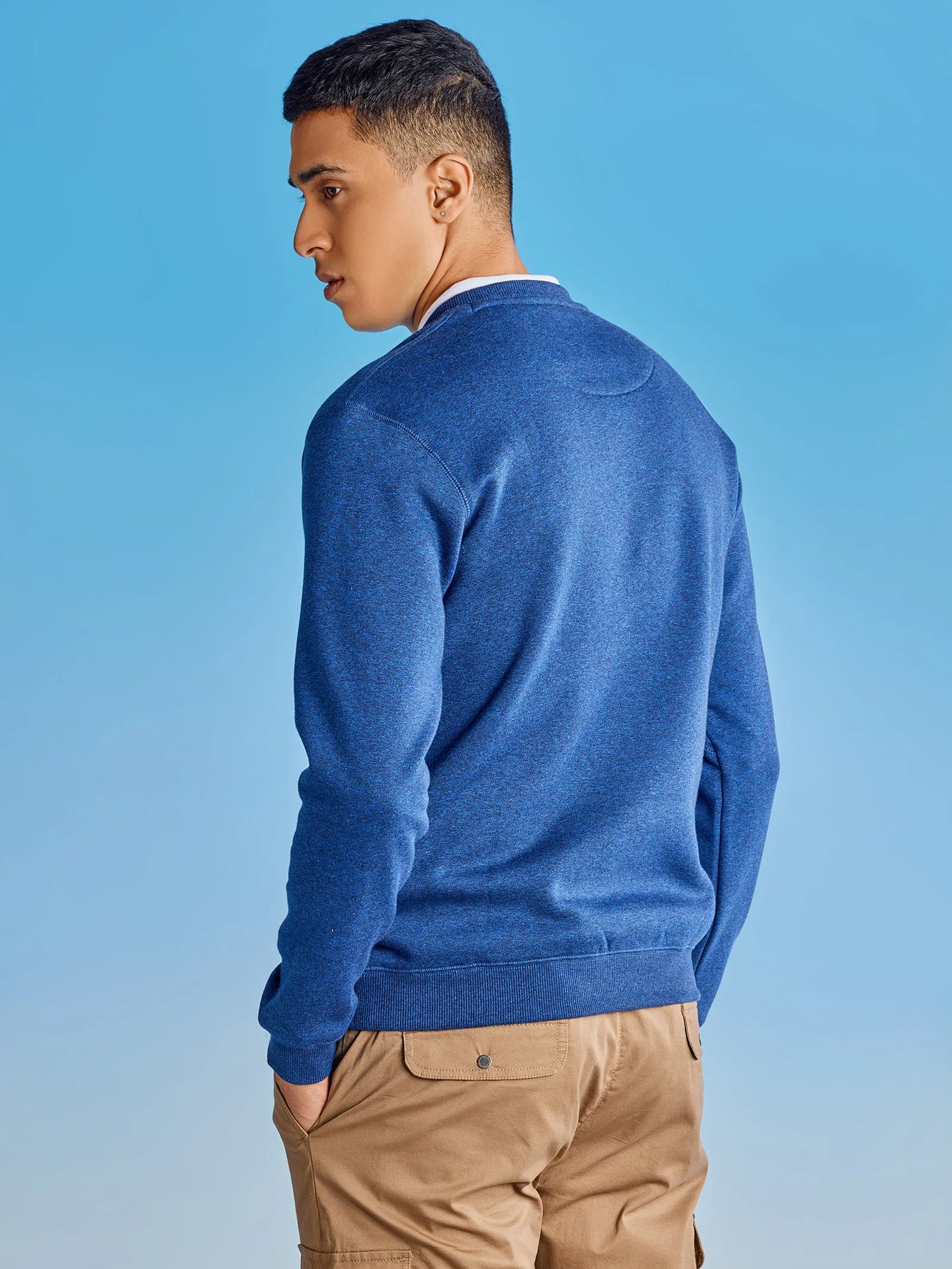 Blue Fleece Crew Neck Sweatshirt