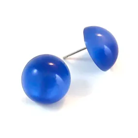 Blue Moonglow Retro Button Stud Earrings