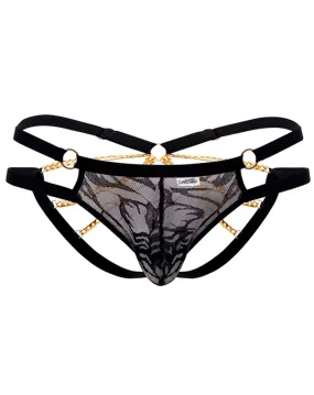 Candyman 99598 Lace And Chain Bikini Black