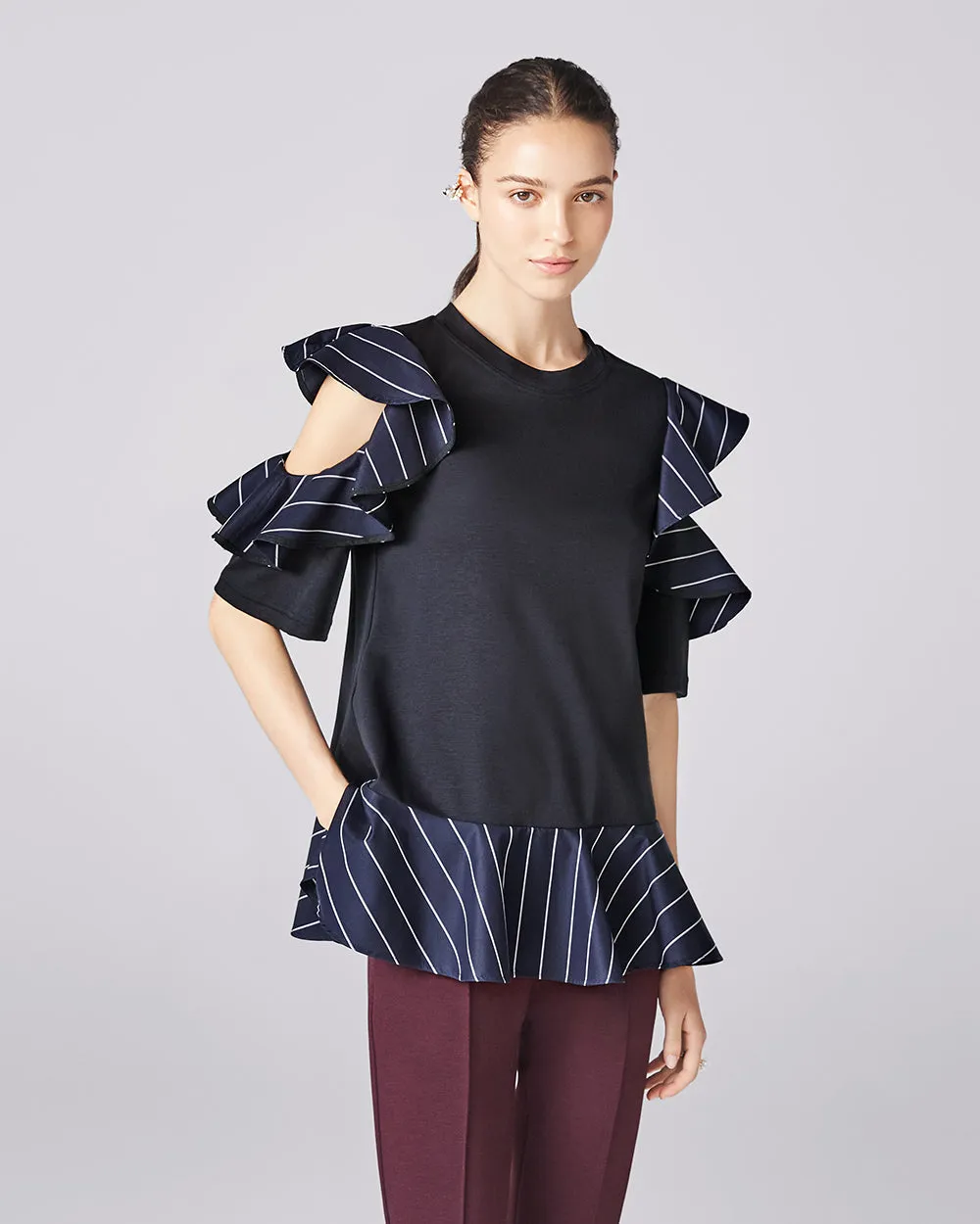 Chandelier T-shirt in Midnight Stripe Blue