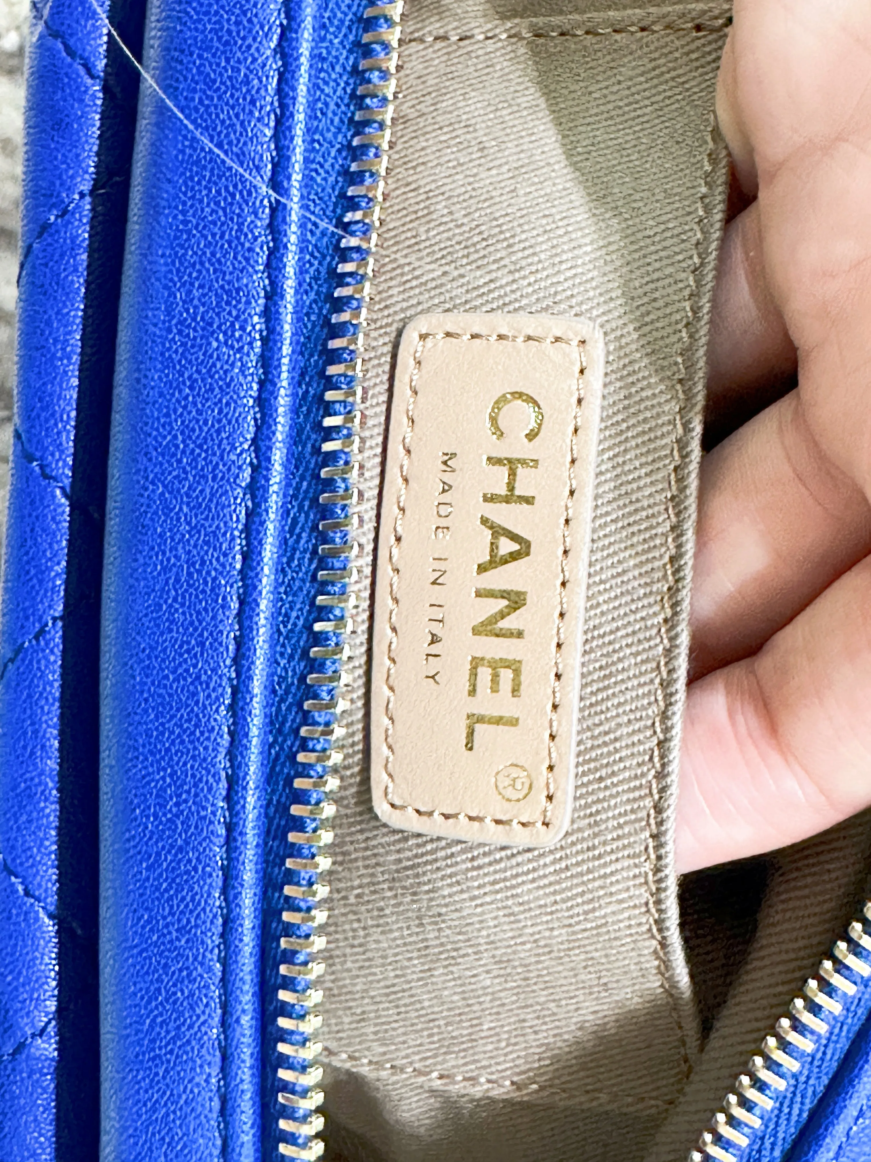 CHANEL Calfskin Casual Trip Waist Bag Blue