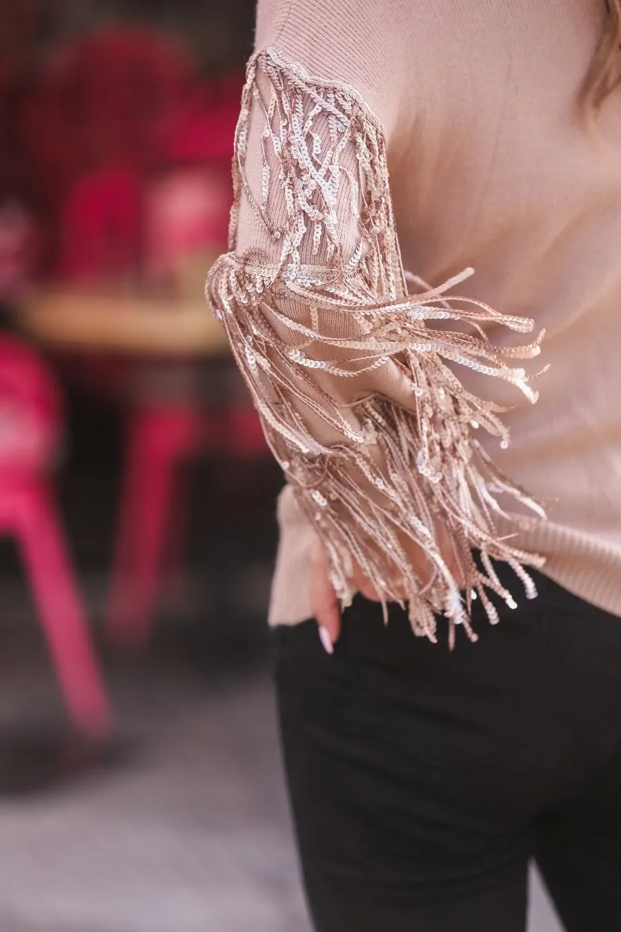 Counting Down Sequin Fringe Sweater