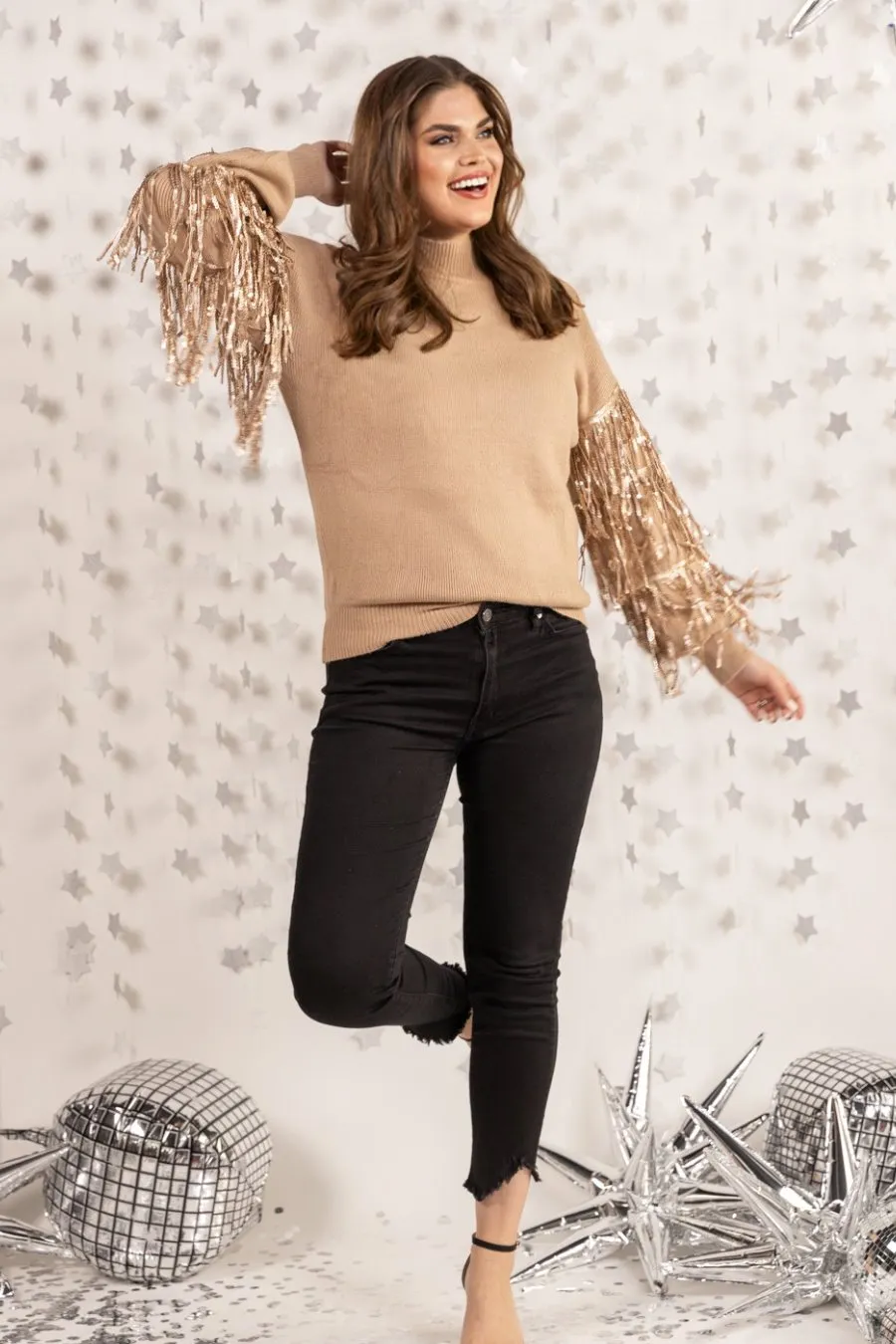 Counting Down Sequin Fringe Sweater