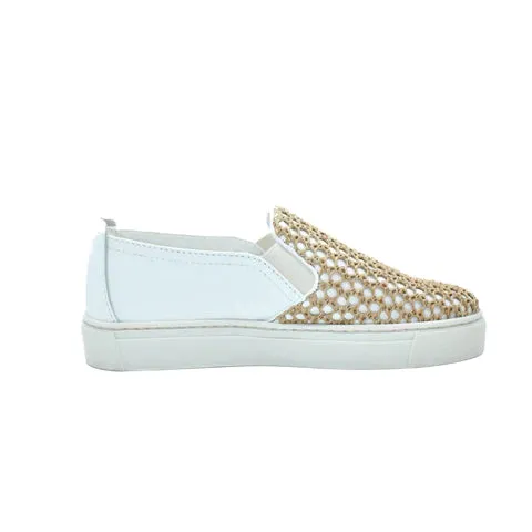 Flexx Charlie Slip On - White Foulard & Cuoio Canasta