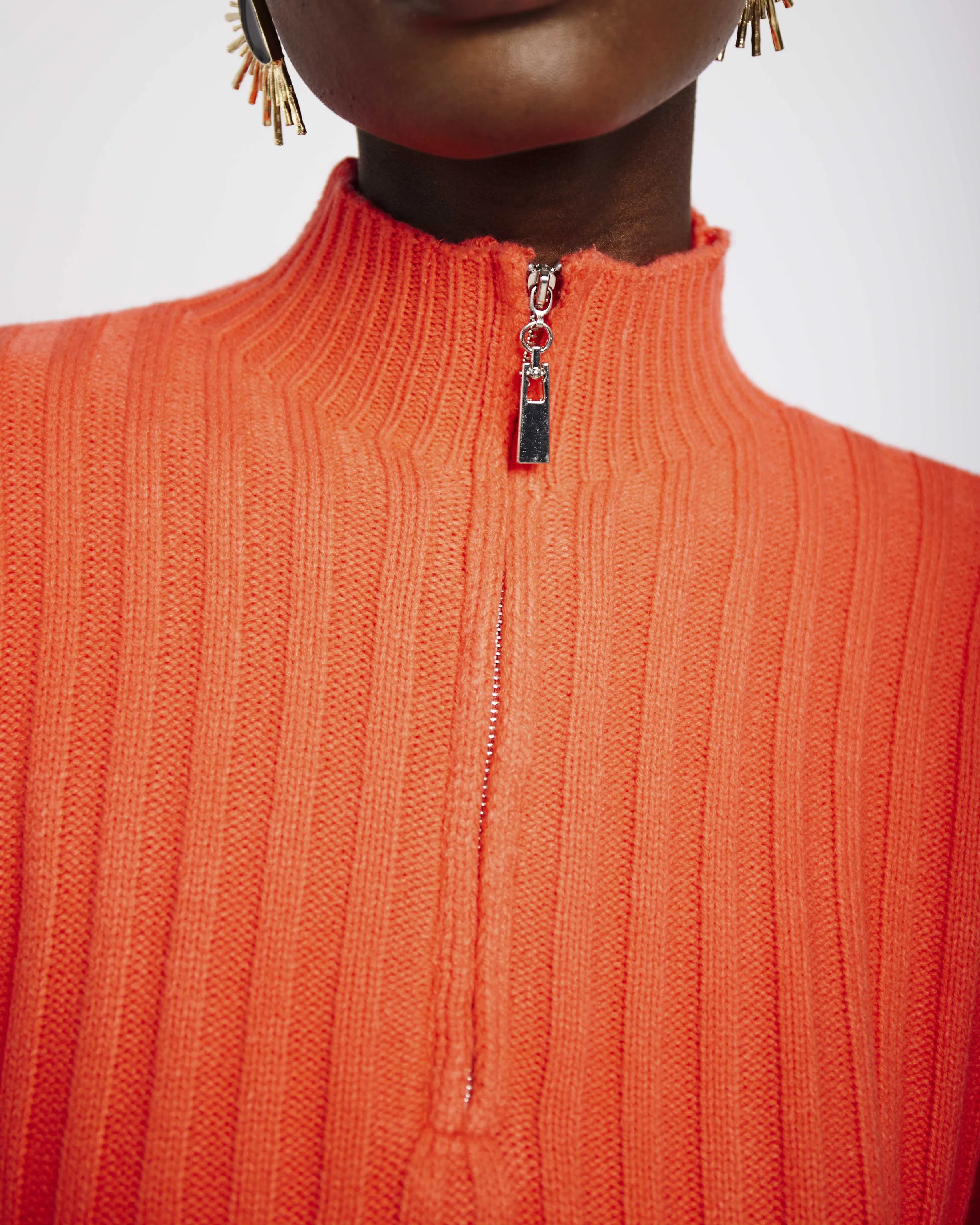 Half Zip Jumper in Coral