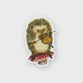 Hedgehog Violinist Sticker