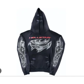 Hellstar Airbrushed Skull Hoodie Black