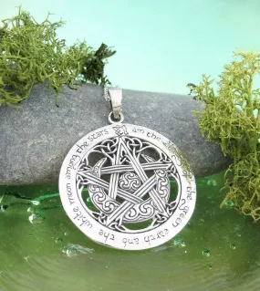 I am the Beauty of the Green Earth Moon Pentacle Pendant