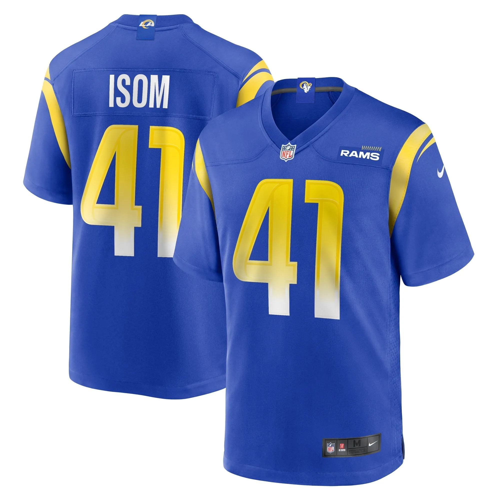 Men's Nike Dan Isom Royal Los Angeles Rams Game Player Jersey