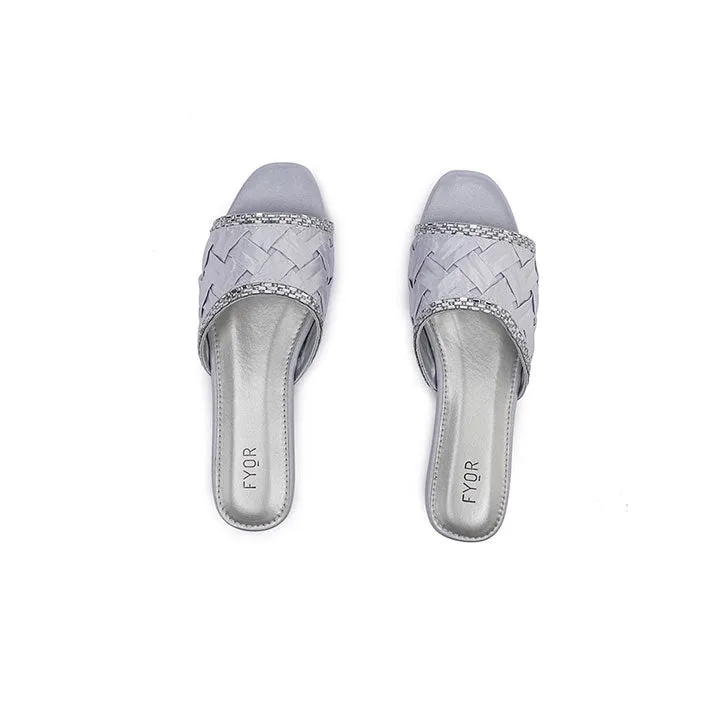 Mirror Embellished Woven Sandal MY 263