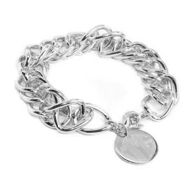 Monogram Double Link Charm Bracelet - Silver or Gold