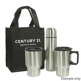 Mug Gift Set presented in a Non Woven Tote Bag - Your Logo/Name