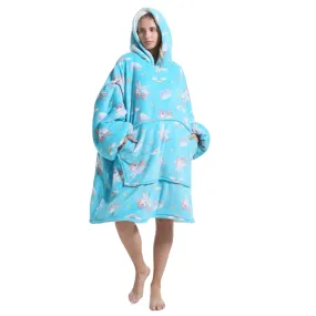 My Snuggy - Adult Blue Unicorn Hoodie Blanket