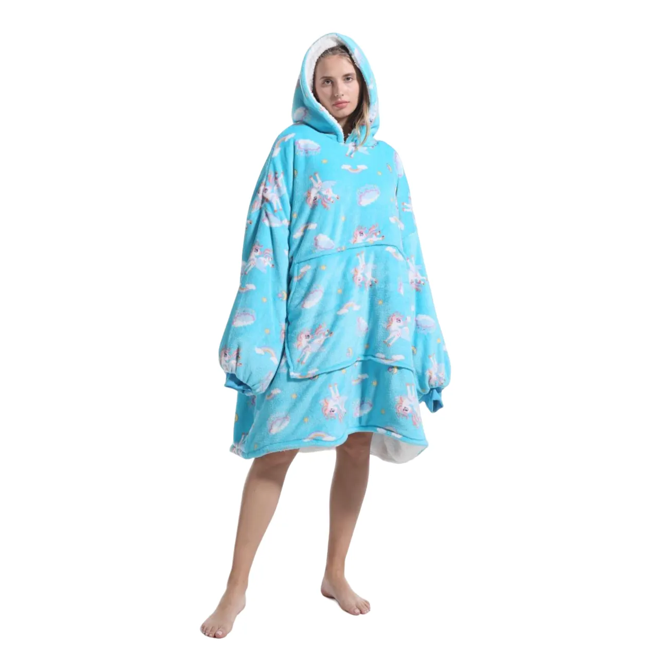 My Snuggy - Adult Blue Unicorn Hoodie Blanket