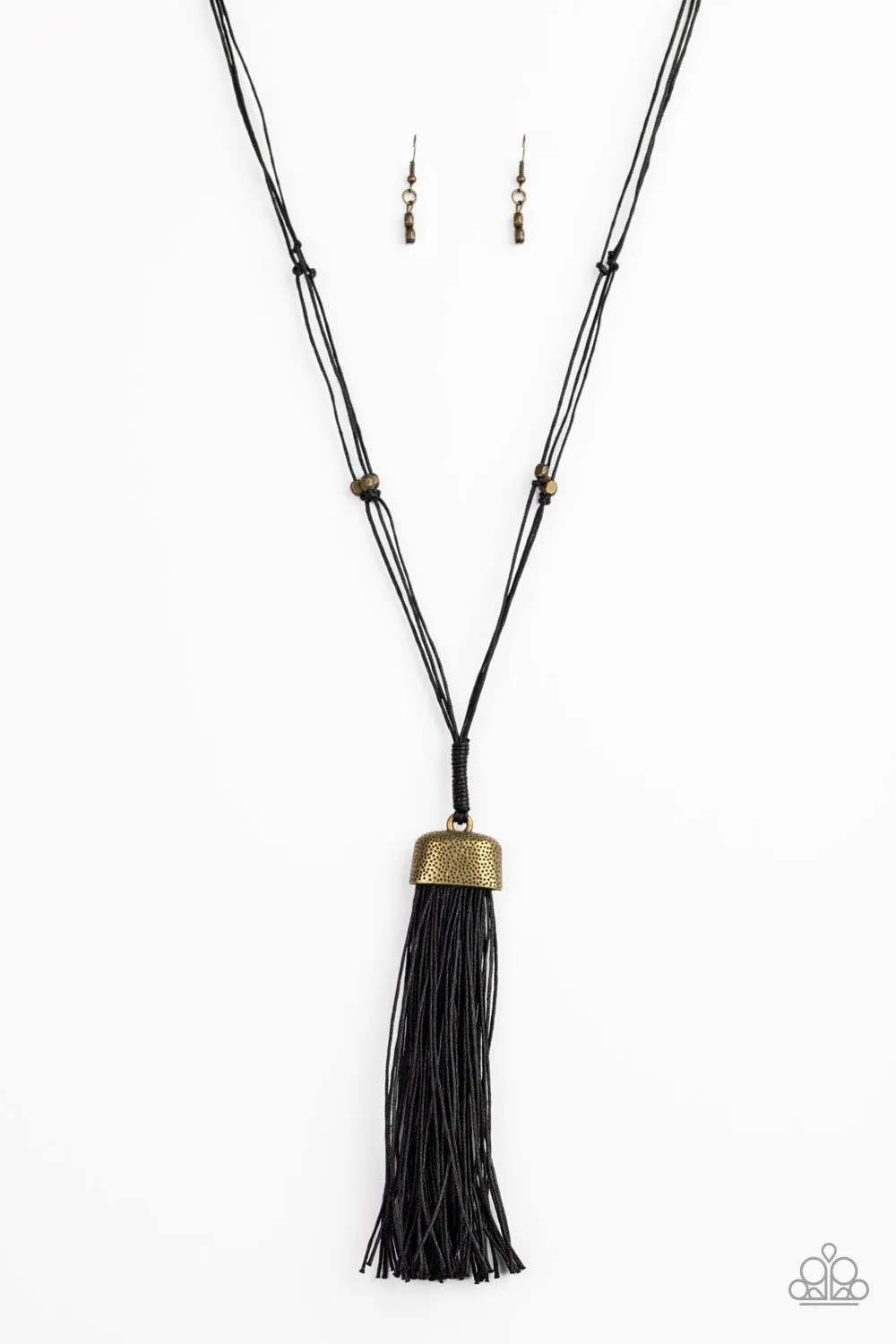 Paparazzi Accessories - Brush It Off #N856 Peg - Brass Necklace