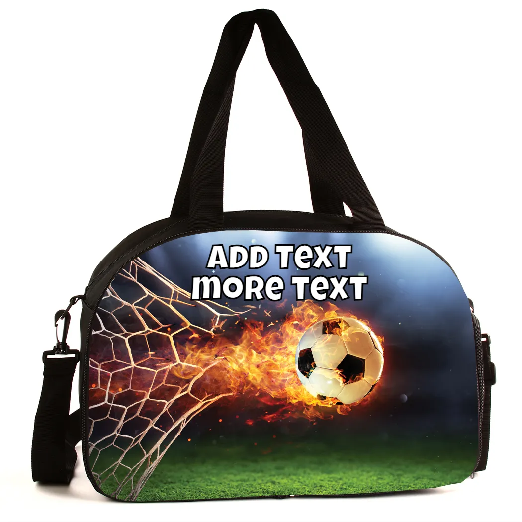 Personalized Full Color Sport Duffel Bag W/ Optional Water Bottle - Soccer